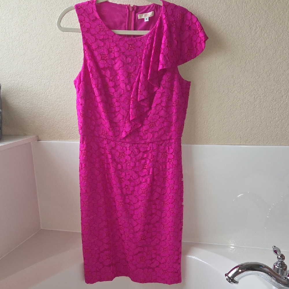 Trina Turk Vibrant Pink One Shoulder Dress